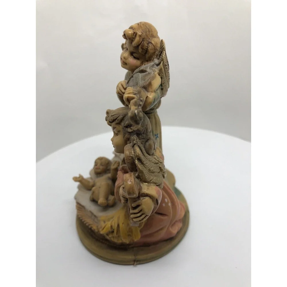 Fontanini Nativity Angels Baby Jesus Figurine Musical Harp Violin 4.5